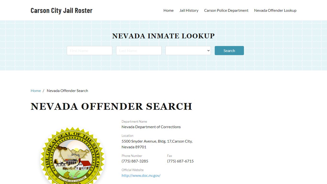 Nevada Offender Lookup, City Jail Records Search